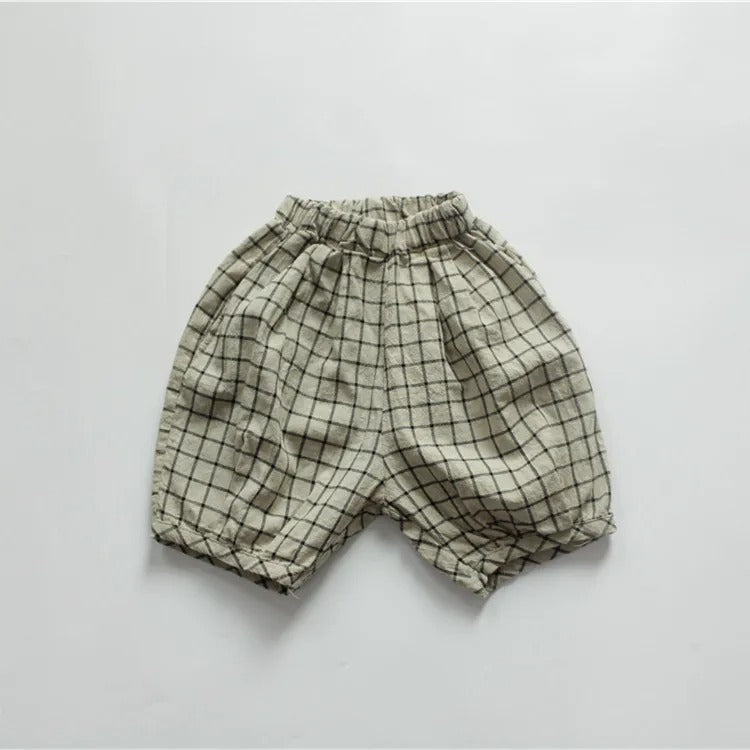 -キッズ チェック ショートパンツ - mamahalo shop - ハーフパンツ・ショートパンツ - べビー服 - 子供服 - 男の子 - 女の子