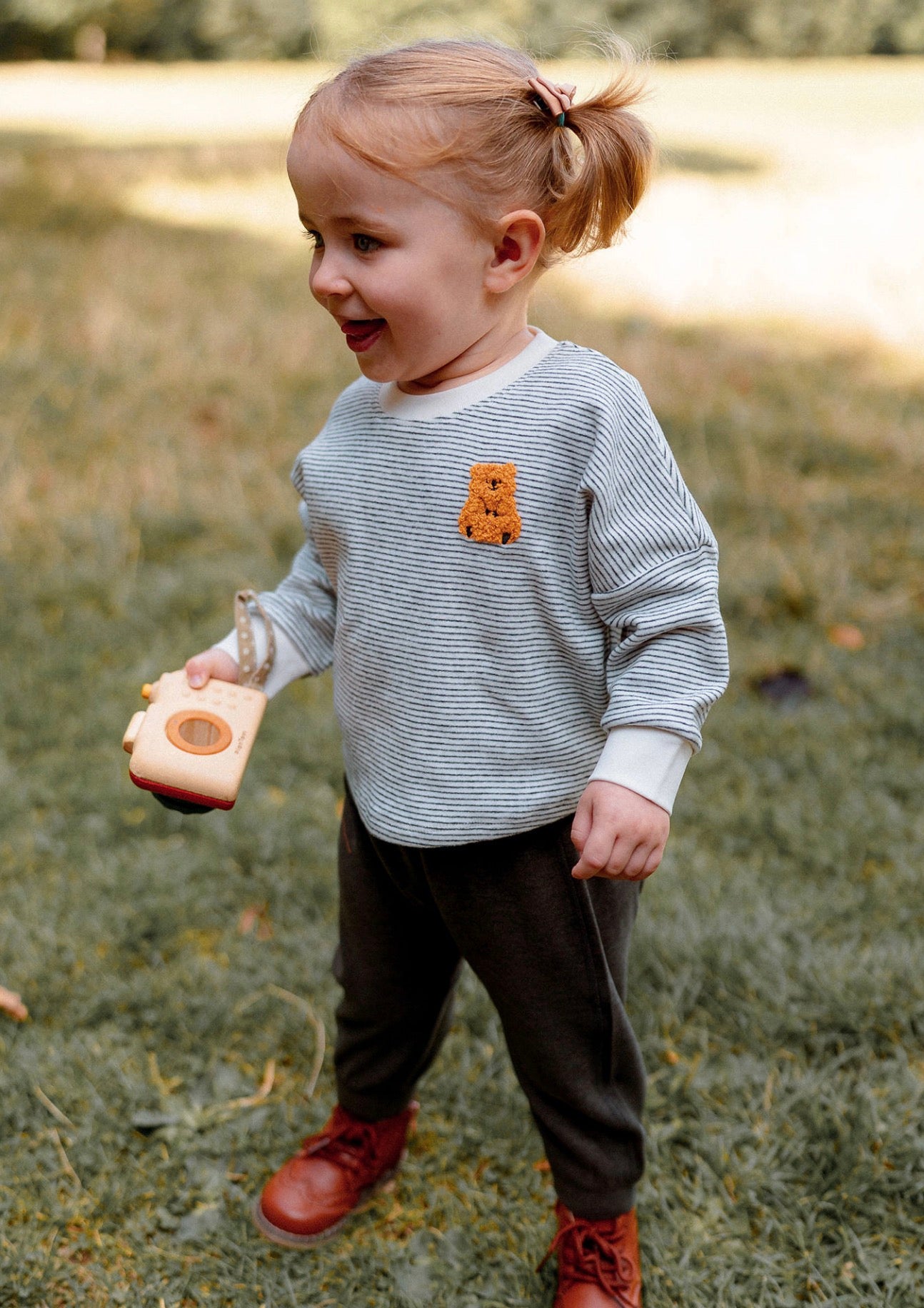 ロングパンツ 裏起毛素材 クマ耳デザイン スウェットパンツ カジュアル【mh0011643】