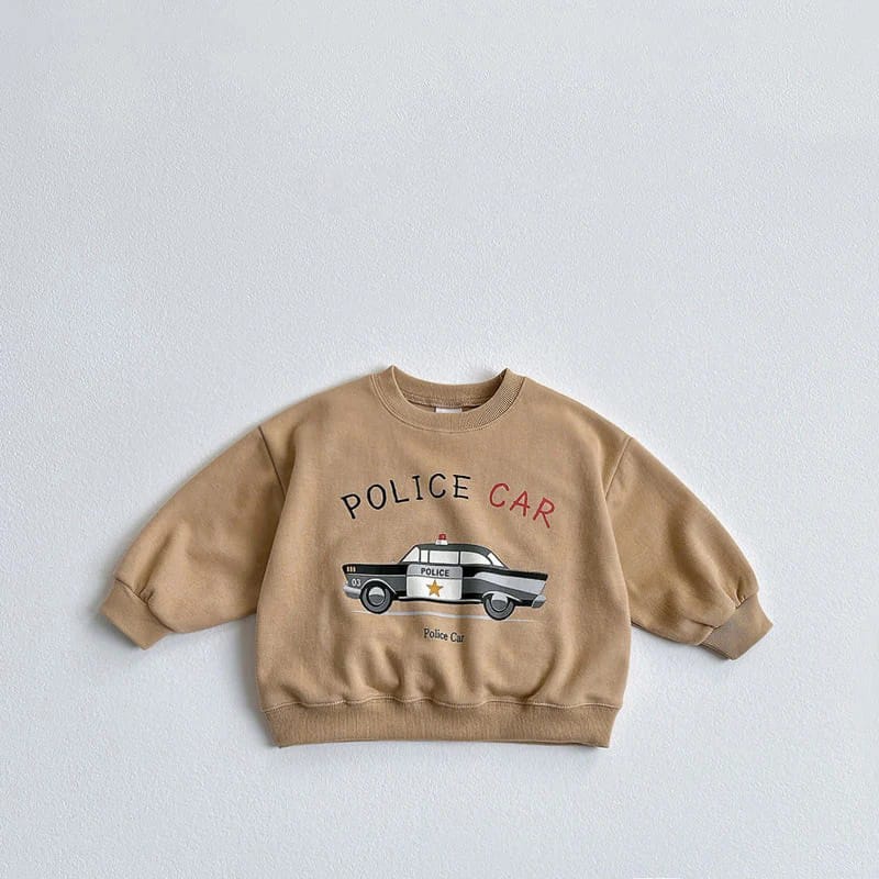 キッズトップス スウェットシャツ 乗り物プリント柄 3カラー【mh0004427】 Coffee / 12M 80CM mamahalo kids 長袖Tシャツ