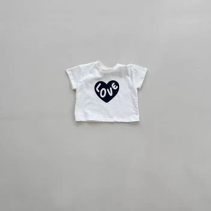 Love Heart Graphic Tee ハートプリント半袖Tシャツ【mh0012934】