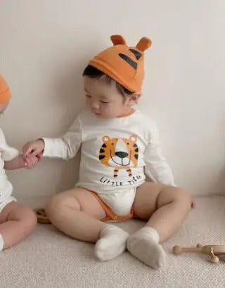 -ベビー タイガー 虎 長袖 半袖 しっぽ付き ロンパース【mh0000711】 - mamahalo shop - 半袖ロンパース - べビー服 - 子供服 - 男の子 - 女の子