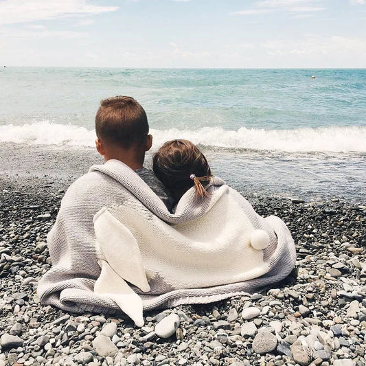 -ベビーブランケット うさ耳付きブランケット 毛布 おくるみ - mamahalo shop - ベビーブランケット・タオル - べビー服 - 子供服 - 男の子 - 女の子