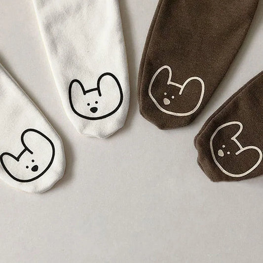 -☺︎ ベビー くま 足つき レギンス タイツ - mamahalo shop - レギンスパンツ - べビー服 - 子供服 - 男の子 - 女の子