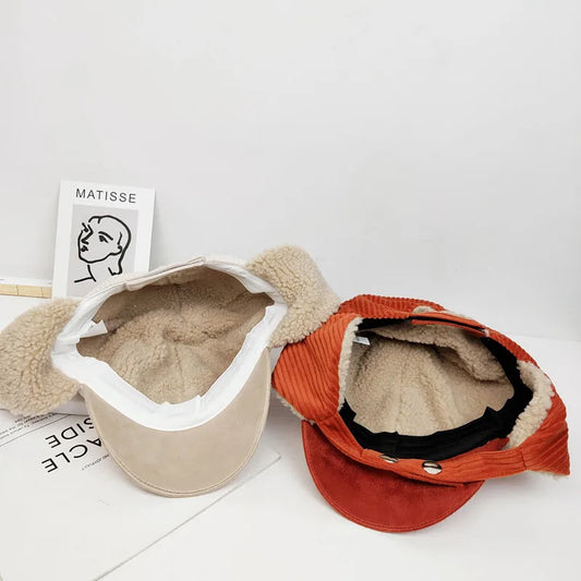 -ベビー キッズ ボア 耳あて付き キャップ 帽子 - mamahalo shop - ベビー用帽子 - べビー服 - 子供服 - 男の子 - 女の子