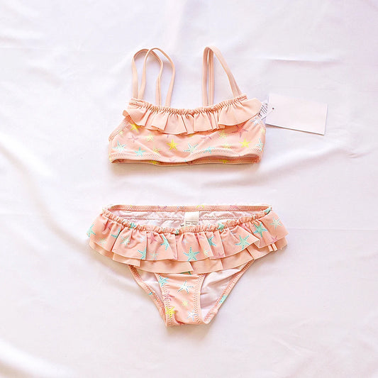 -キッズ水着 ビキニセット セパレート フラミンゴ ヒトデ スターフィッシュ ピンク【mh0005129】 - mamahalo shop - ベビー用水着 - べビー服 - 子供服 - 男の子 - 女の子