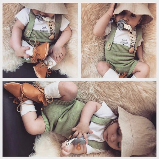 -ベビーロンパース サスペンダーブルマ フリルブルマ 長袖Tシャツ - mamahalo shop - ノースリーブロンパース - べビー服 - 子供服 - 男の子 - 女の子