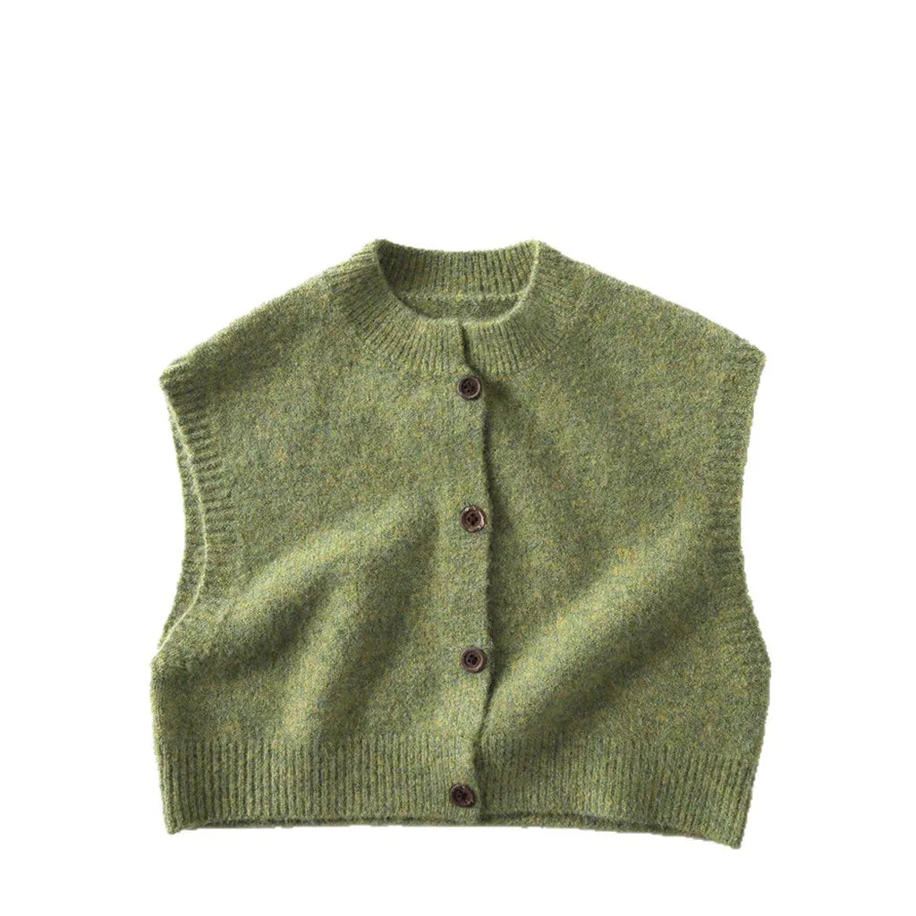 -レトロフロントボタンニットベスト【mh0011090】 - mamahalo shop - ベスト - べビー服 - 子供服 - 男の子 - 女の子