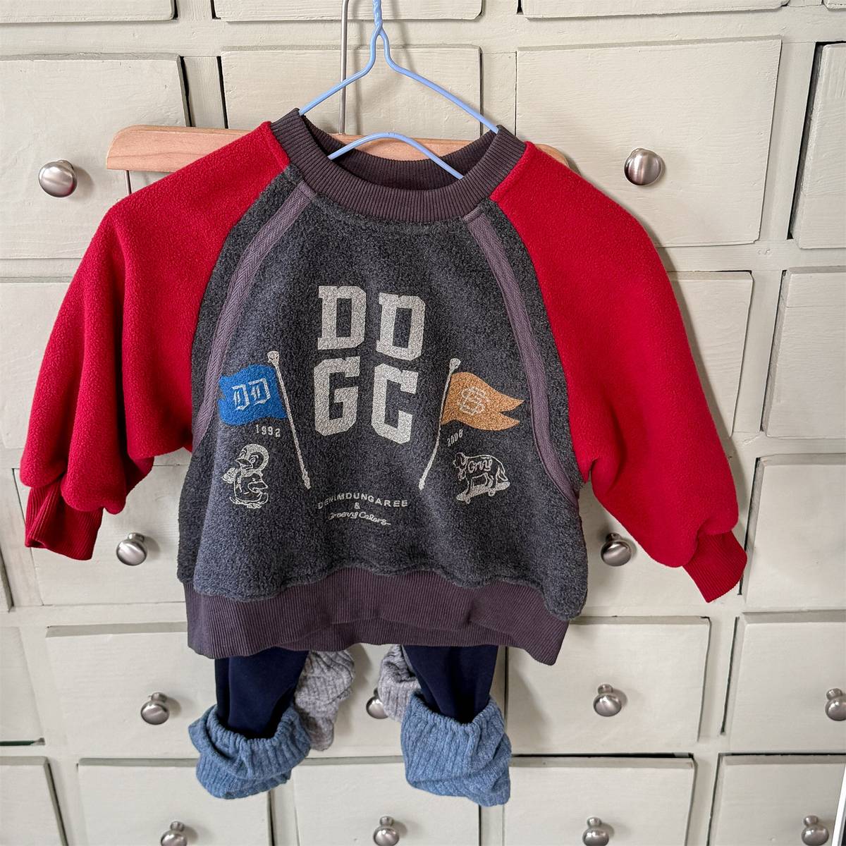 -長袖スウェットトレーナー フリース素材 ラグラン袖 プリントロゴ【mh0011412】 - mamahalo shop - トレーナー・フーディ - べビー服 - 子供服 - 男の子 - 女の子