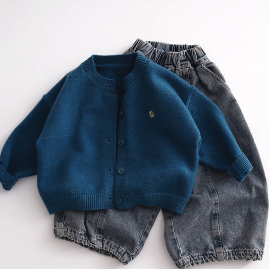 -シンプルワンポイント刺繍ニットカーディガン【mh0011088】 - mamahalo shop - カーディガン・パーカー - べビー服 - 子供服 - 男の子 - 女の子