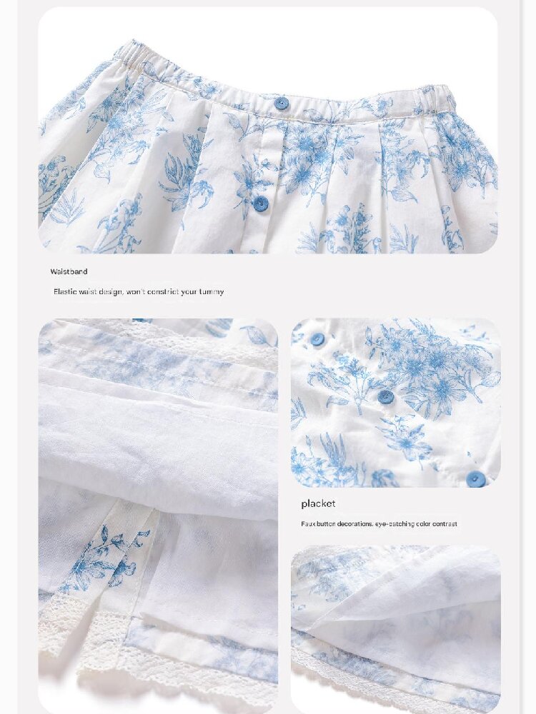 French Floral Lace Cotton Skirt レース ショートスカート【mh0013204】