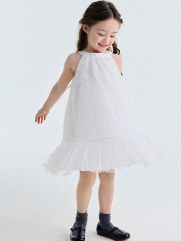 Embroidered Gauze Princess Dress フリル ノースリーブワンピース【mh0013173】