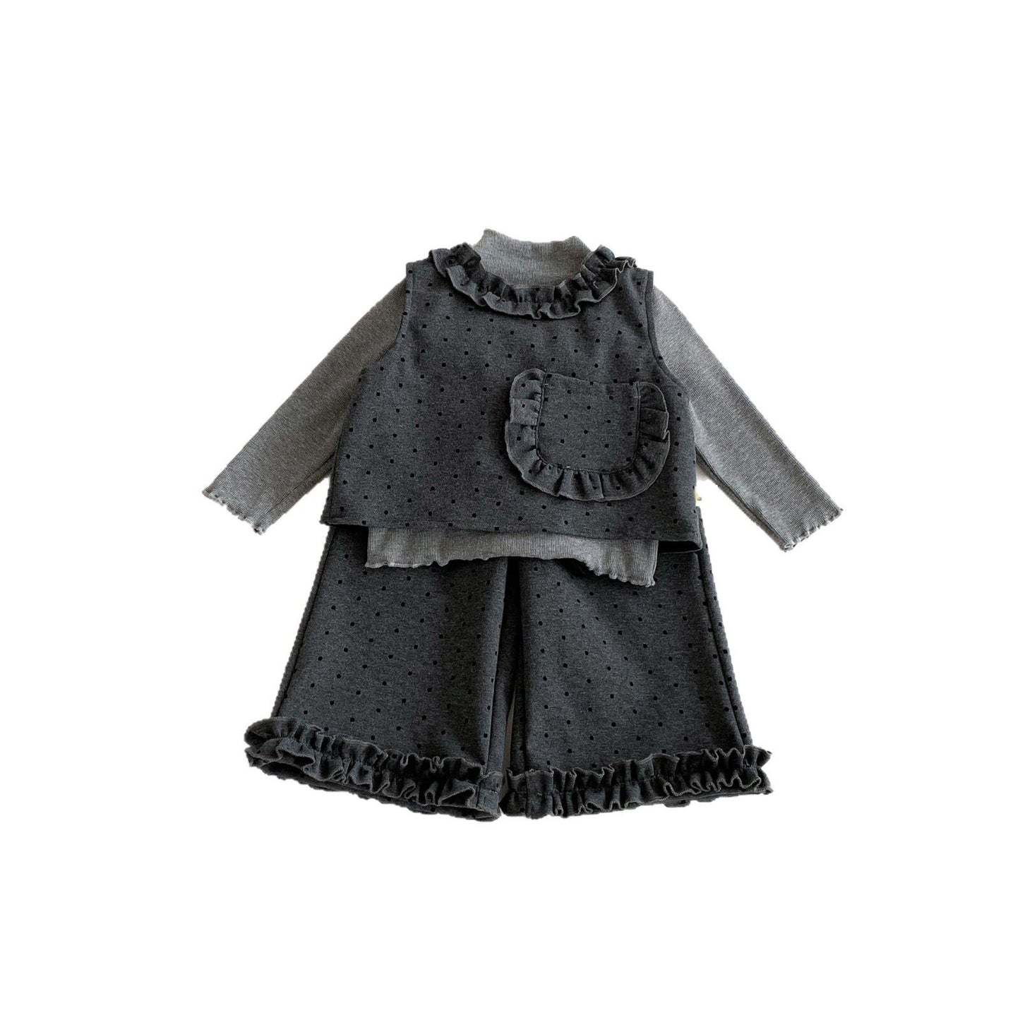 Polka Dot Cotton Three-Piece Set ドット柄 セットアップ【mh0012088】