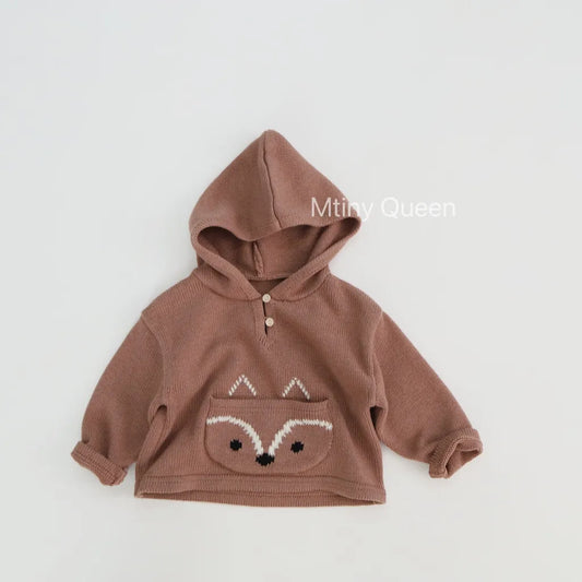 -キツネモチーフフーディニットセーター【mh0011283】 - mamahalo shop - トレーナー・フーディ - べビー服 - 子供服 - 男の子 - 女の子