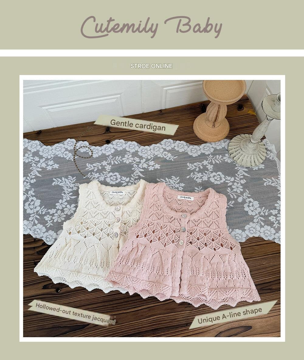 Openwork Jacquard Knitted Vest 透かし編みジャガードニットベスト【mh0012108】