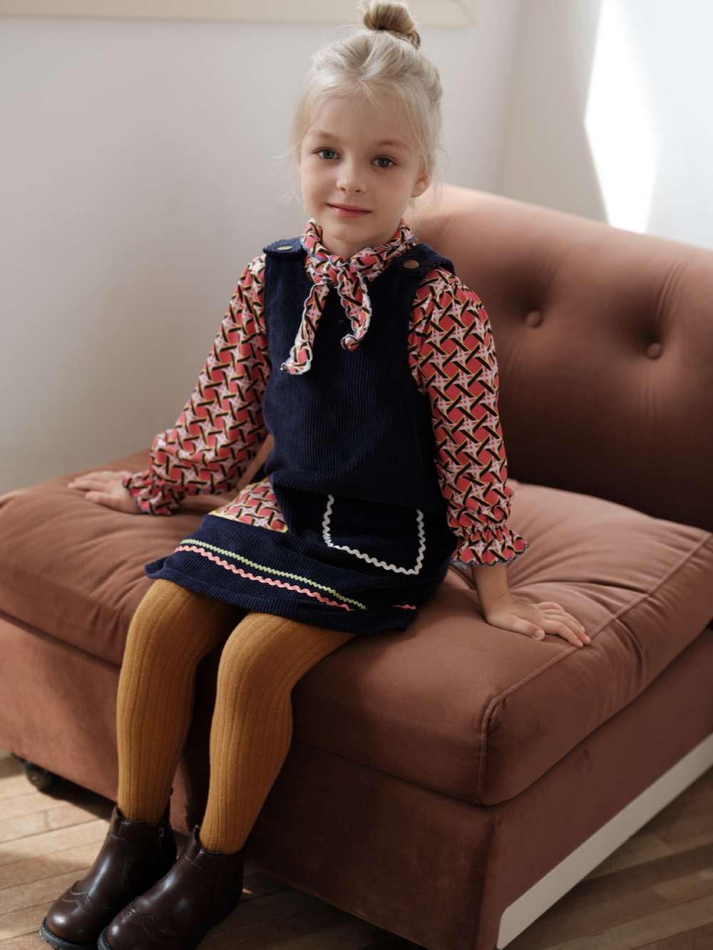 ノースリーブワンピース コーデュロイ 北欧風 Aライン ジャンパースカート【mh0011549】