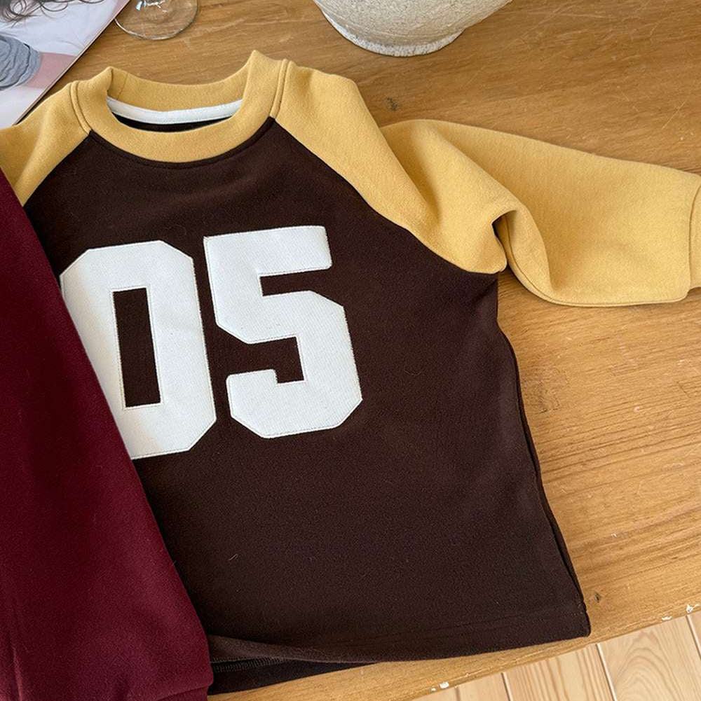 長袖スウェット | ナンバーロゴ | 裏起毛ラグランプルオーバー【mh0011473】