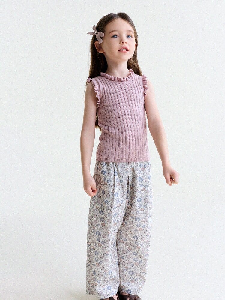 Floral Print Cotton Long Pants ドット柄 ロングパンツ【mh0013169】 yunerma ロングパンツ・スウェットパンツ