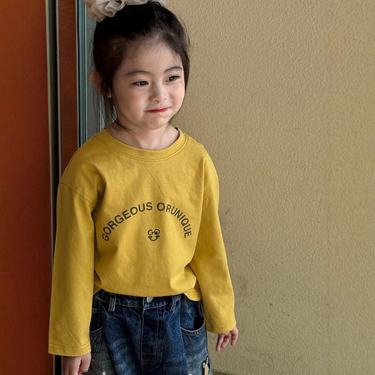 -落書き風キャラクターTシャツ ロゴ入りバックプリント長袖Tシャツ【mh0011065】 - mamahalo shop - 長袖Tシャツ - べビー服 - 子供服 - 男の子 - 女の子