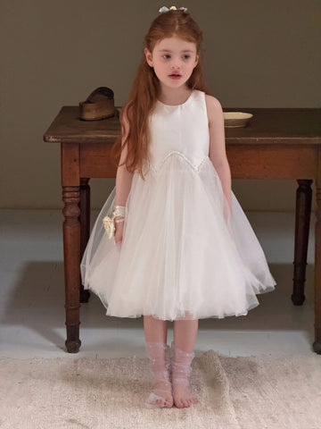 Starlight Tulle Princess Dress ホワイト ノースリーブワンピース【mh0012889】