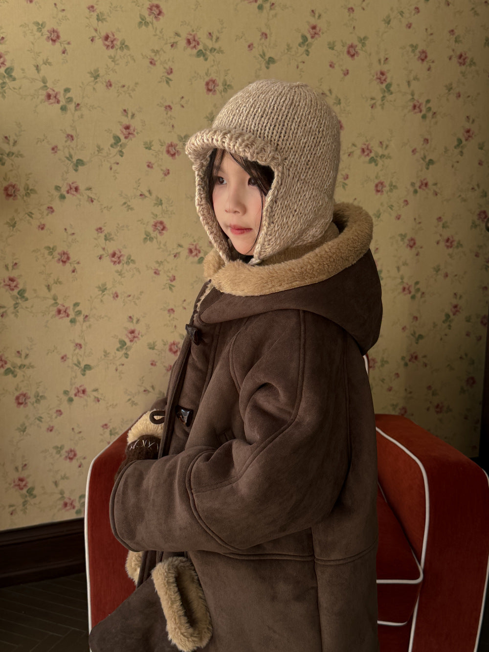 フェイクムートンコート 裏ボアフリース ダッフルジャケット【mh0011875】