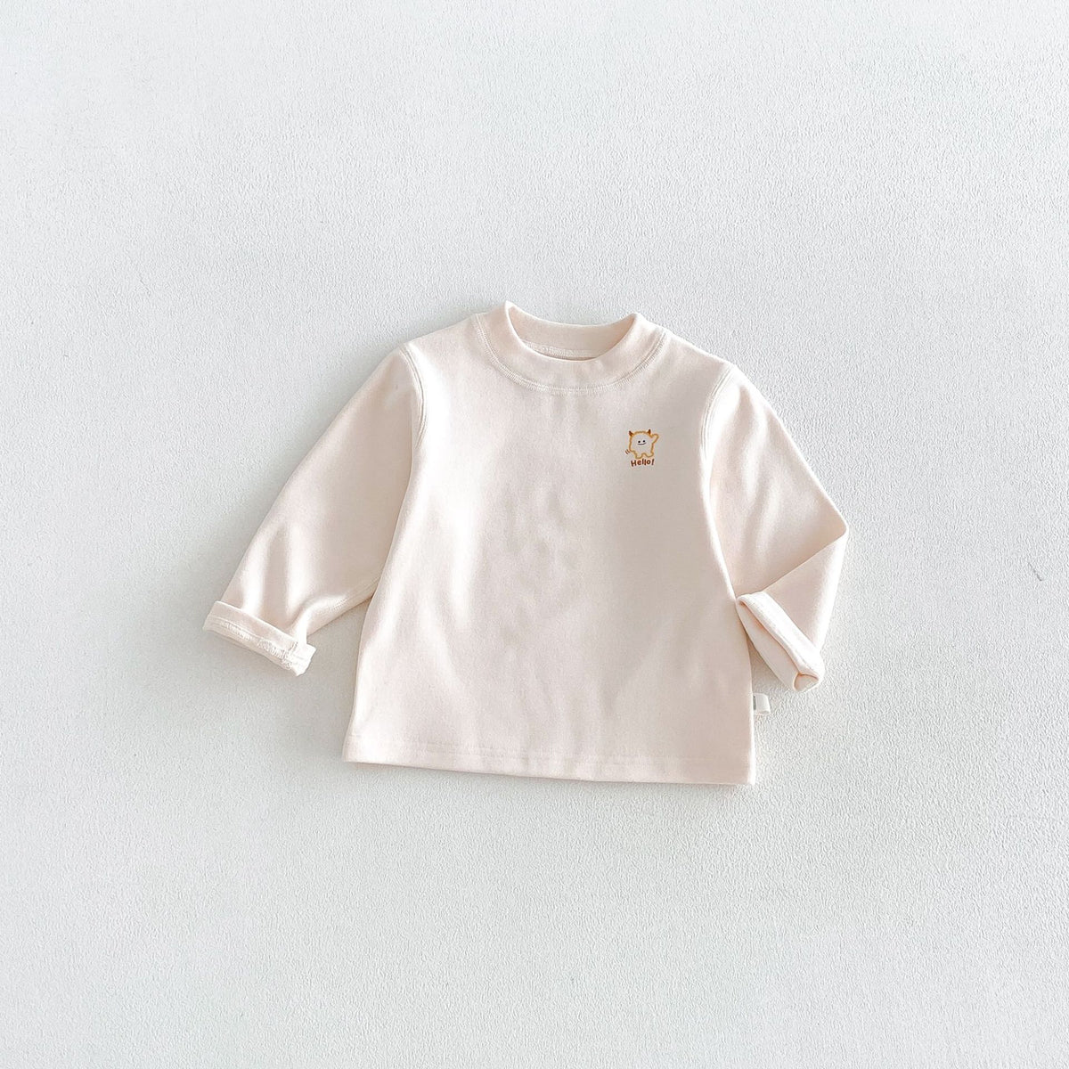 キッズ ボーダー ワンポイント刺繍 長袖Tシャツ / イージー ロングパンツ【mh0014771】