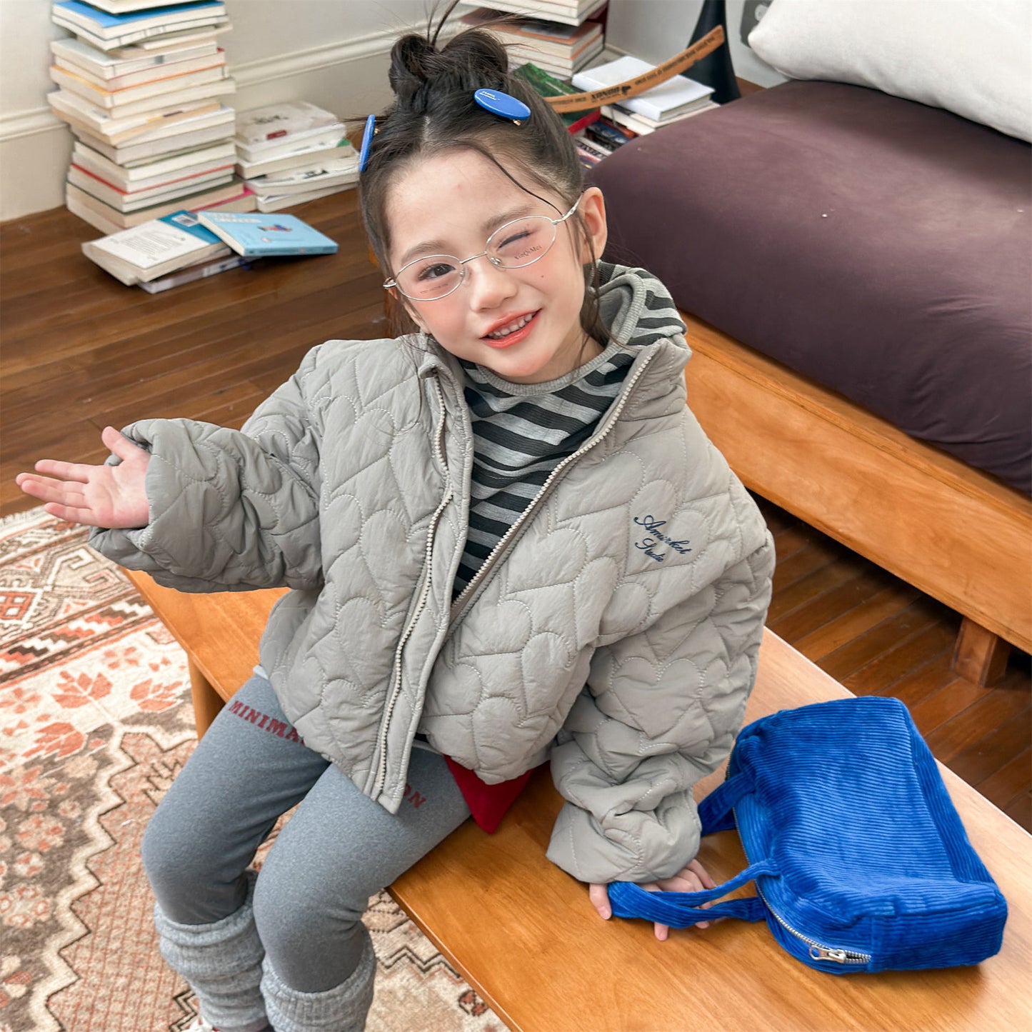 ハートキルティングジャケット キルトブルゾン ショートコート【mh0011912】