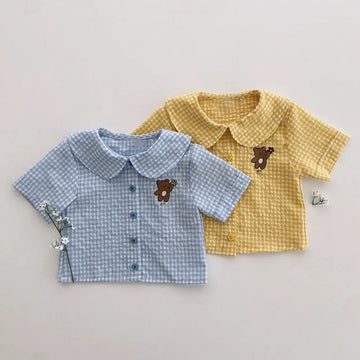 Gingham Plaid Short Sleeve Shirt ギンガムチェック 半袖 シャツ【mh0012609】