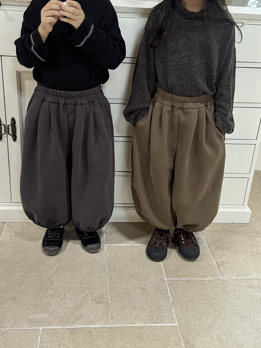 キッズ タック スウェット バルーン ロングパンツ【mh0014784】