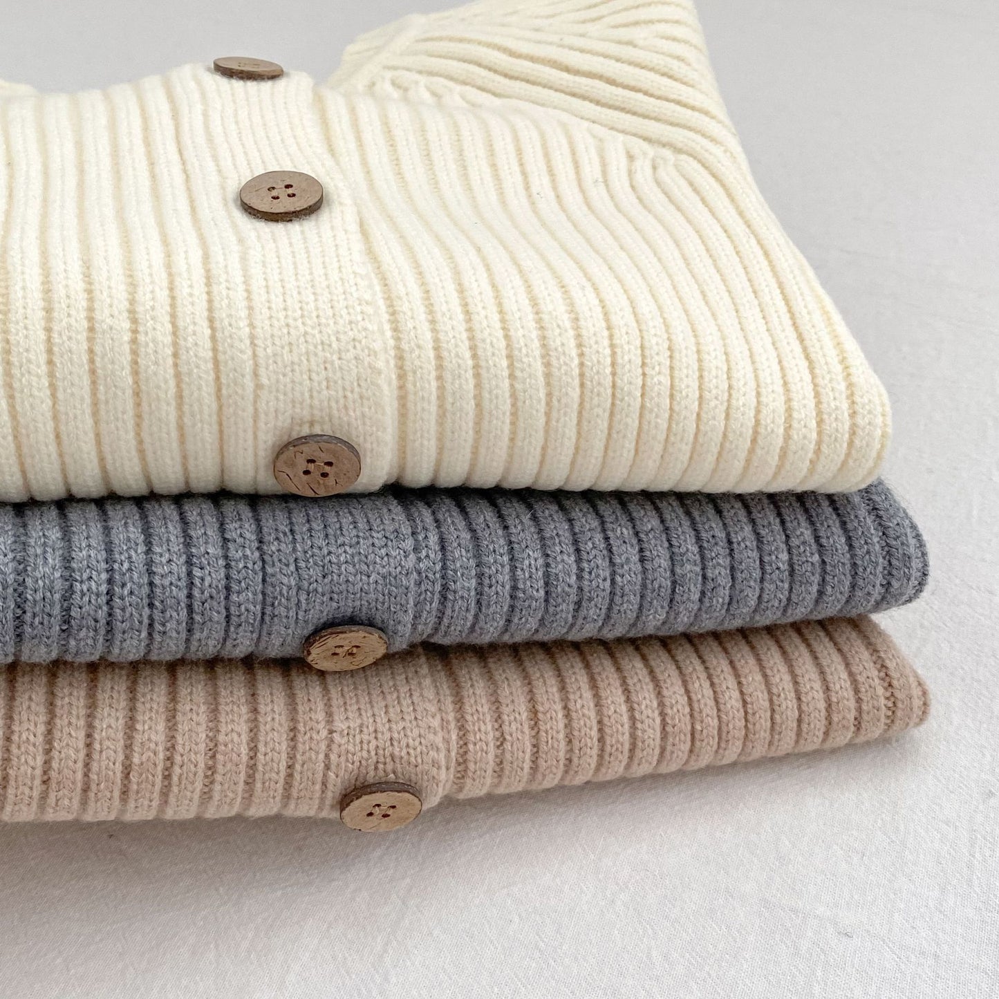 -リブニット長袖ジャンプスーツ【mh0010849】 - mamahalo shop - 長袖ロンパース - べビー服 - 子供服 - 男の子 - 女の子