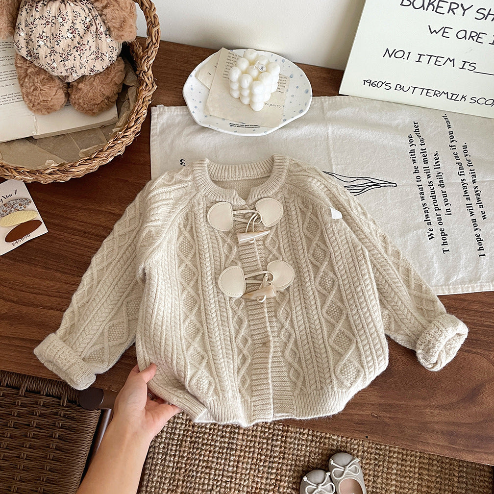 -キッズカーディガン ダッフルトグルボタンニットジャケット 2カラー【mh0007269】 - mamahalo shop - カーディガン・パーカー - べビー服 - 子供服 - 男の子 - 女の子