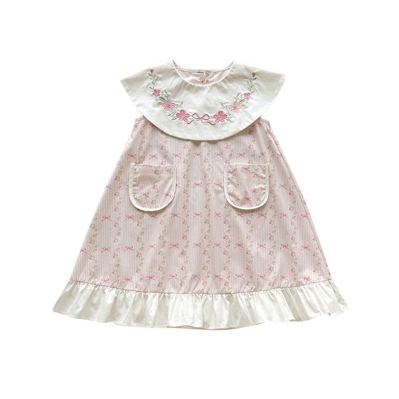 Flower Print Ruffle Dress フリル ノースリーブワンピース【mh0013656】