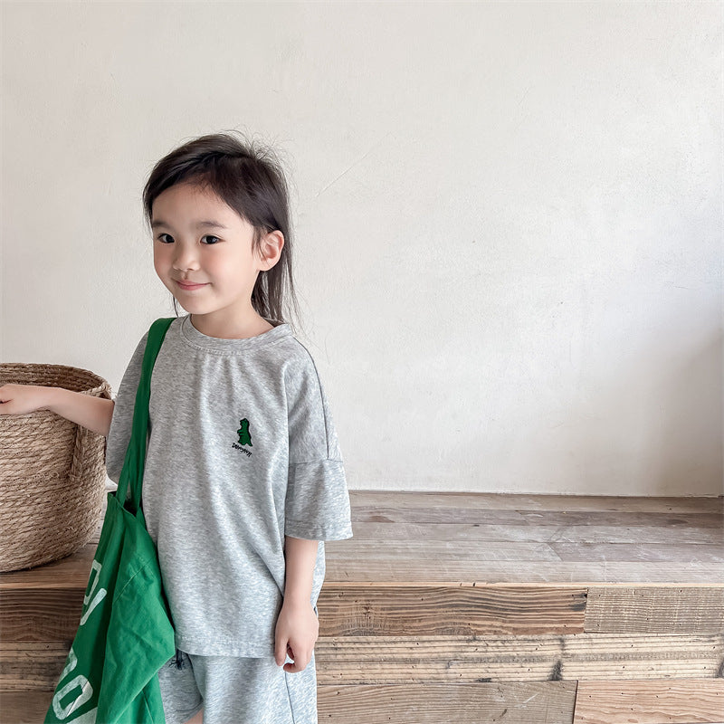 キッズ 恐竜 ワンポイント 半袖Tシャツ ハーフパンツ セット【mh0000881】