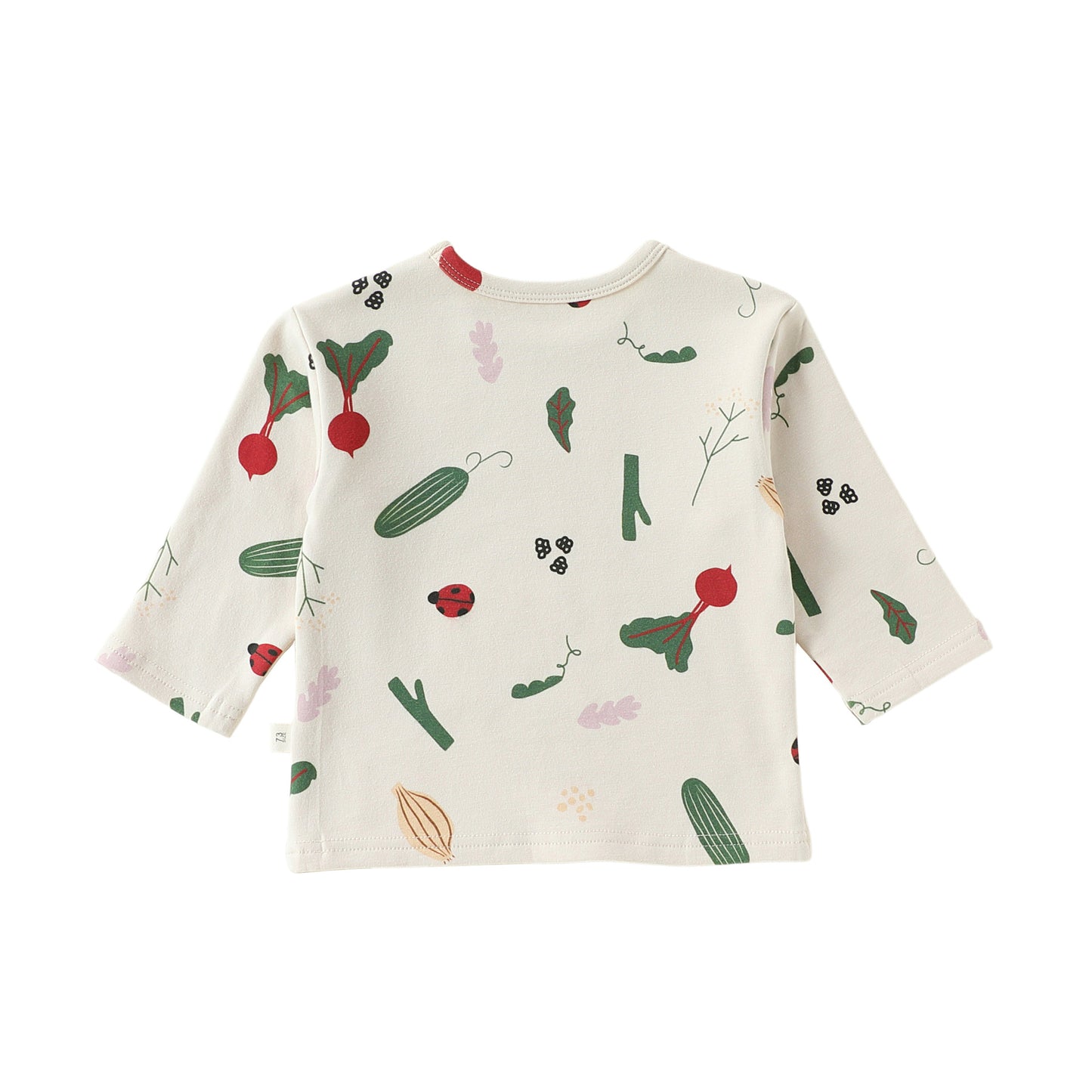 ベビー キッズ プリント ヘンリーネック 長袖Tシャツ【mh0014135】