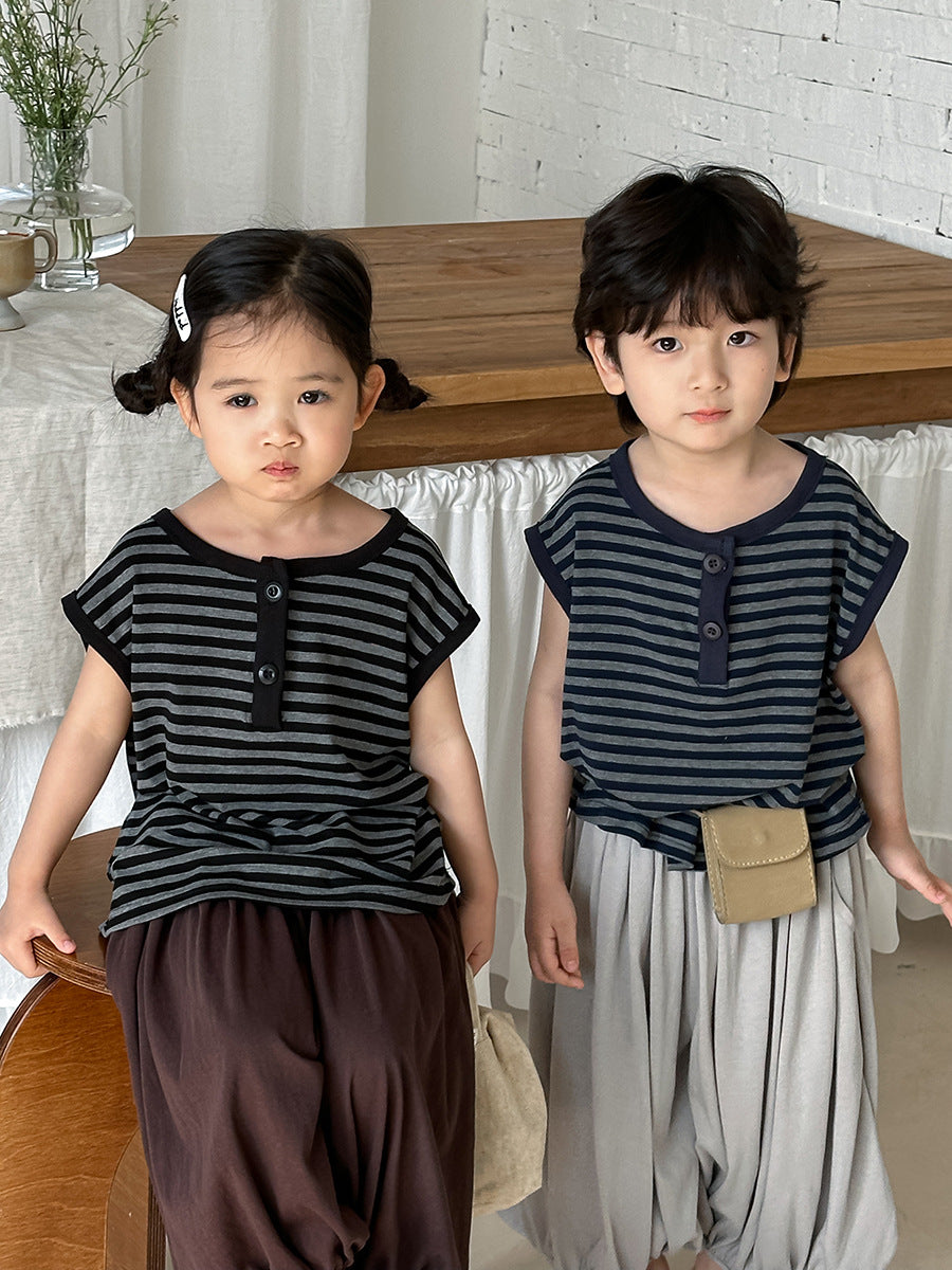 Striped Forest Tank Top ボーダー ノースリーブTシャツ【mh0013461】