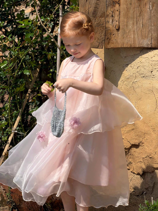 Flower Gauze Dress ティアード ノースリーブワンピース【mh0013060】