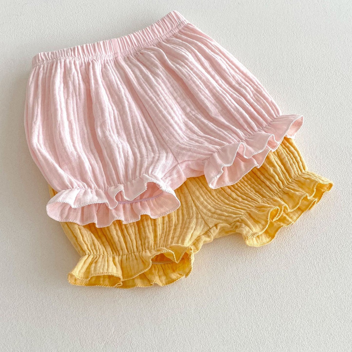 Candy Applique Gauze Frill Flared Set キャンディ キャミソール ショートパンツ セット【mh0013438】