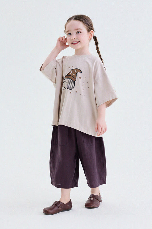 キッズ プリント キャラクター ドロップショルダー 半袖 Tシャツ【mh0013757】