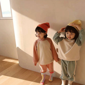 Color Block Sweatshirt & Pants Set バイカラー スウェット セットアップ【mh0012683】