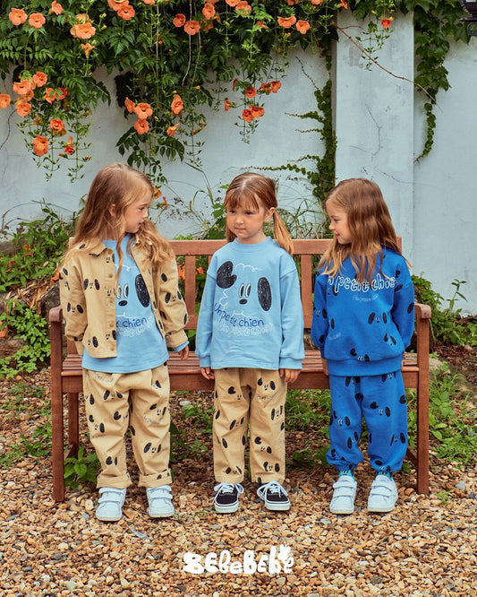 -ドッグ柄ジャケット/犬プリントスウェット/いぬ柄パンツ【mh0010984】 - mamahalo shop - 長袖セットアップ - べビー服 - 子供服 - 男の子 - 女の子