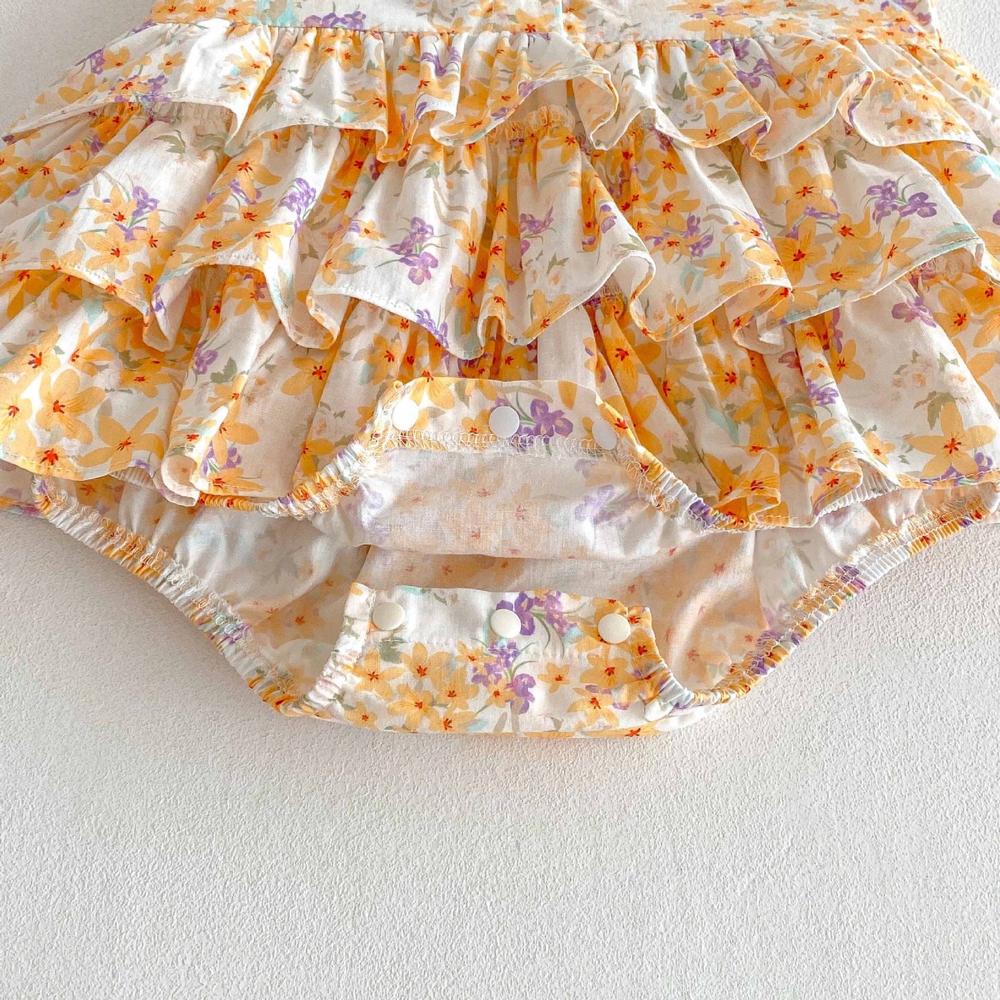 Floral Tiered Ruffle Sleeveless Romper 小花柄 ノースリーブロンパース【mh0013439】