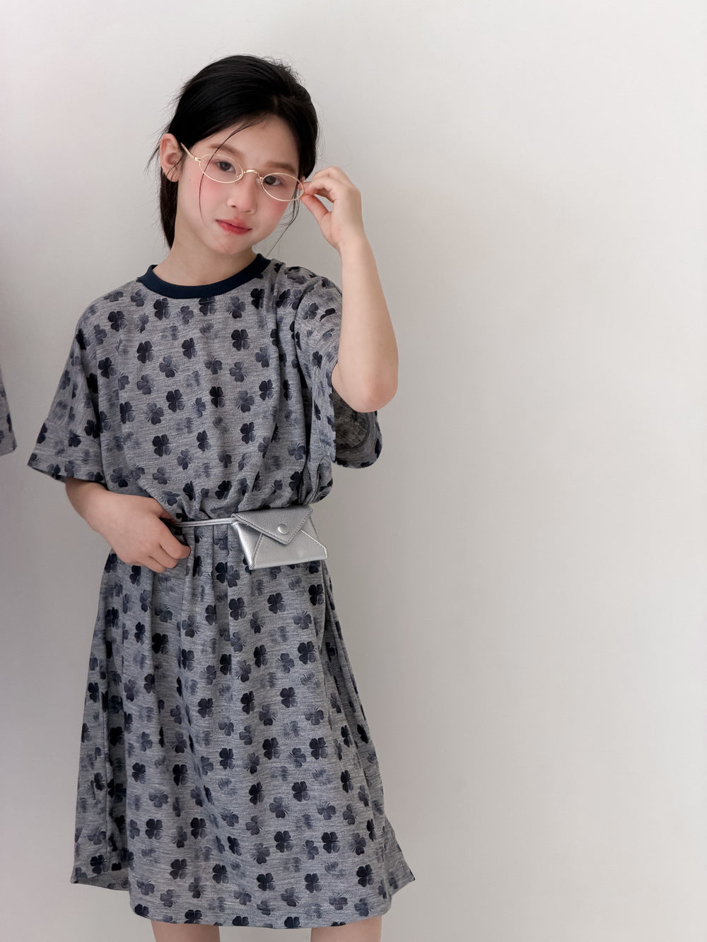 Clover Casual Summer Matching Items クローバー 半袖Tシャツ ハーフパンツ 半袖ワンピース【mh0013528】
