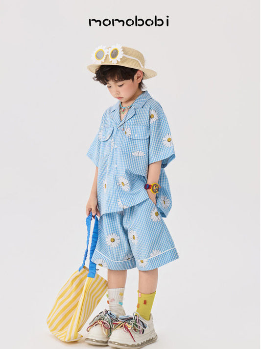 Daisy Gingham Shirt Shorts デイジー チェックシャツ ショートパンツ【mh0013007】
