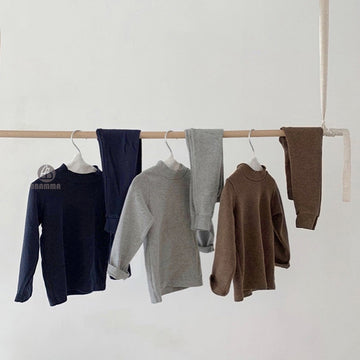 Solid Color Mock Neck Lounge Set 【mh0012701】