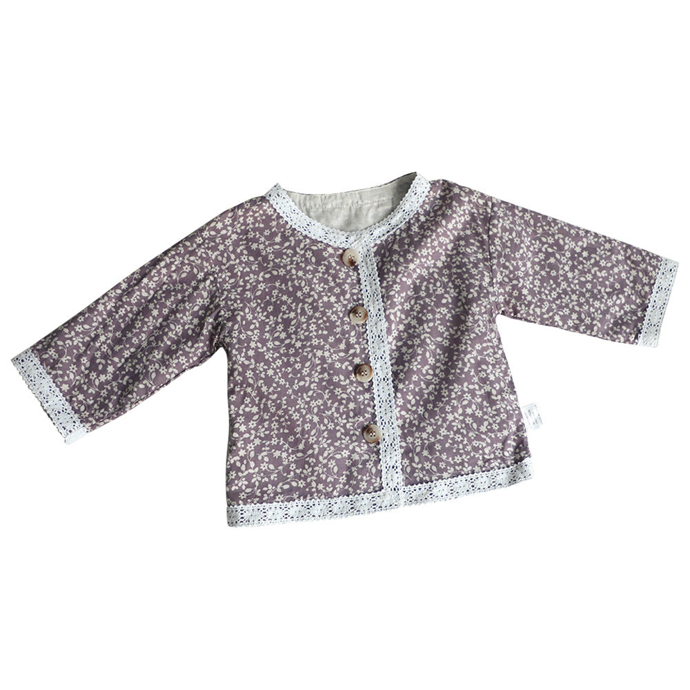 Floral Print Lace Trim Cardigan 花柄 レーストリム カーディガン【mh0012631】