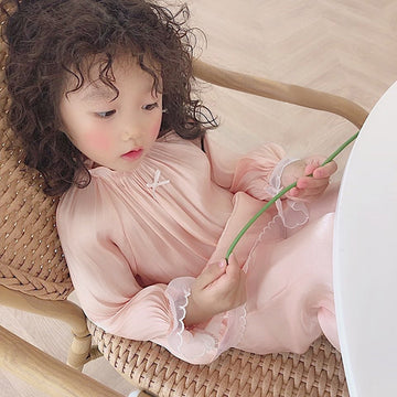 Princess Lace Long Sleeve Pajama Set レース フリル 長袖 ルームウェア【mh0012680】