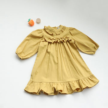 Ruffle Collar Layered Princess Dress フリル 長袖ワンピース【mh0012629】
