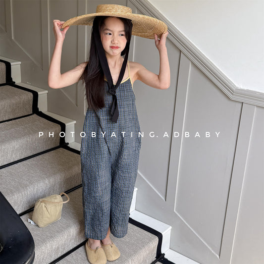 Gingham Check Cami Jumpsuit ギンガムチェック キャミソール オールインワン【mh0012654】