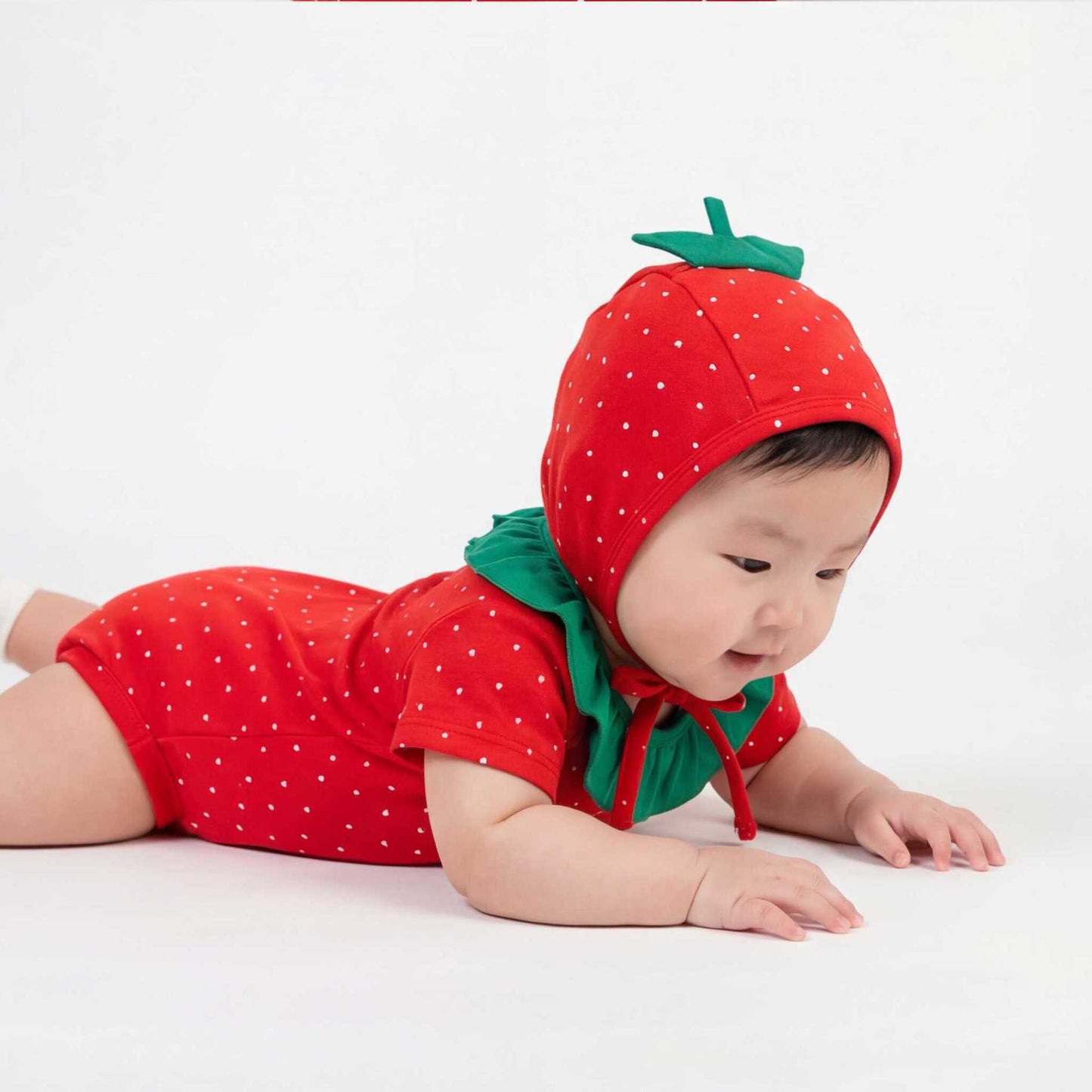 Strawberry Costume Hat Set Romper いちご 半袖ロンパース コスチューム【mh0013349】