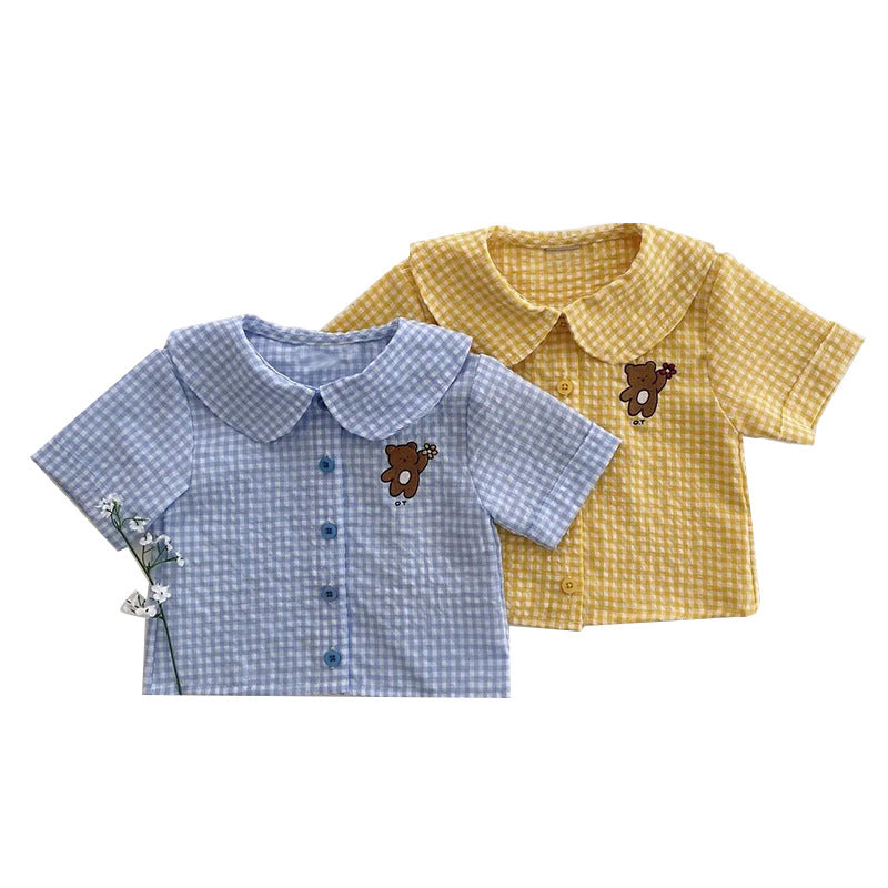 Gingham Plaid Short Sleeve Shirt