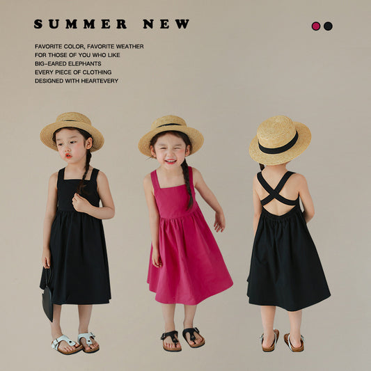 -キッズワンピース ノースリーブAラインワンピース 2カラー【mh0005954】 - mamahalo shop - ノースリーブワンピース - べビー服 - 子供服 - 男の子 - 女の子